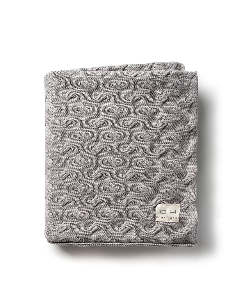 Domani Home Wave Knit Throw Blanket In Gray