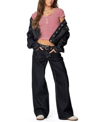 Kady Striped Henley Tee