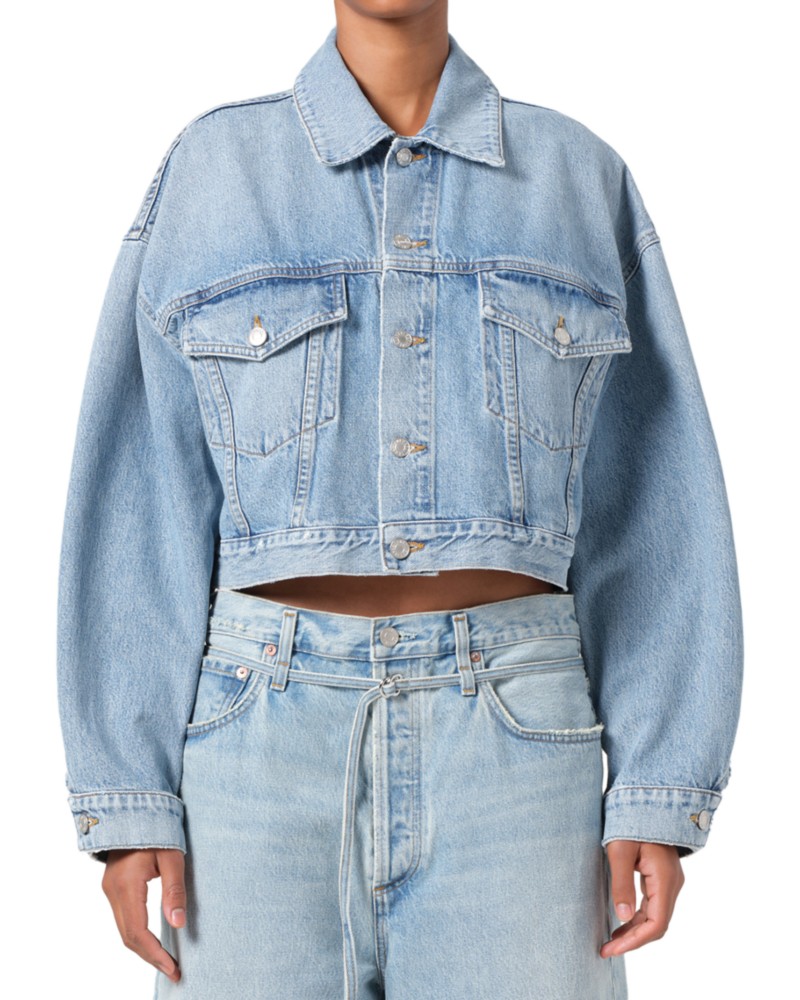 Agolde Palmer Cropped Denim Jacket in Space