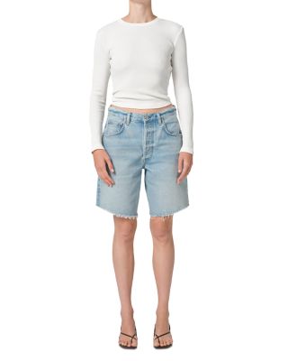 Ayla High Rise Denim Shorts in Bianca