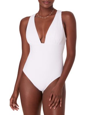 Mykonos Deep Plunge Neck One Piece Swimsuit