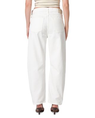 Miro High Rise Ankle Barrel Jeans in Soft White