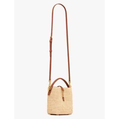 Le 37 Mini Bucket Bag in Raffia
