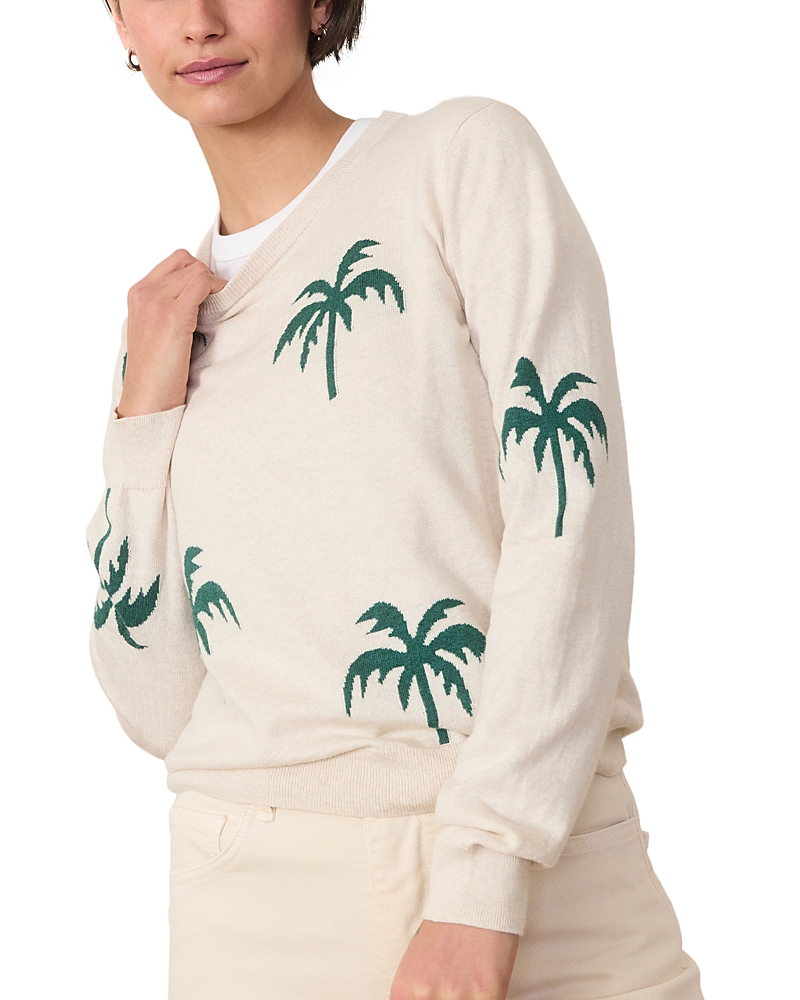 Marine Layer Icon Crewneck Pullover Sweater In Sand Palms