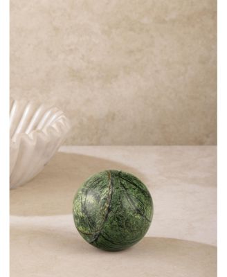  Forest Green Marble Sphere Object