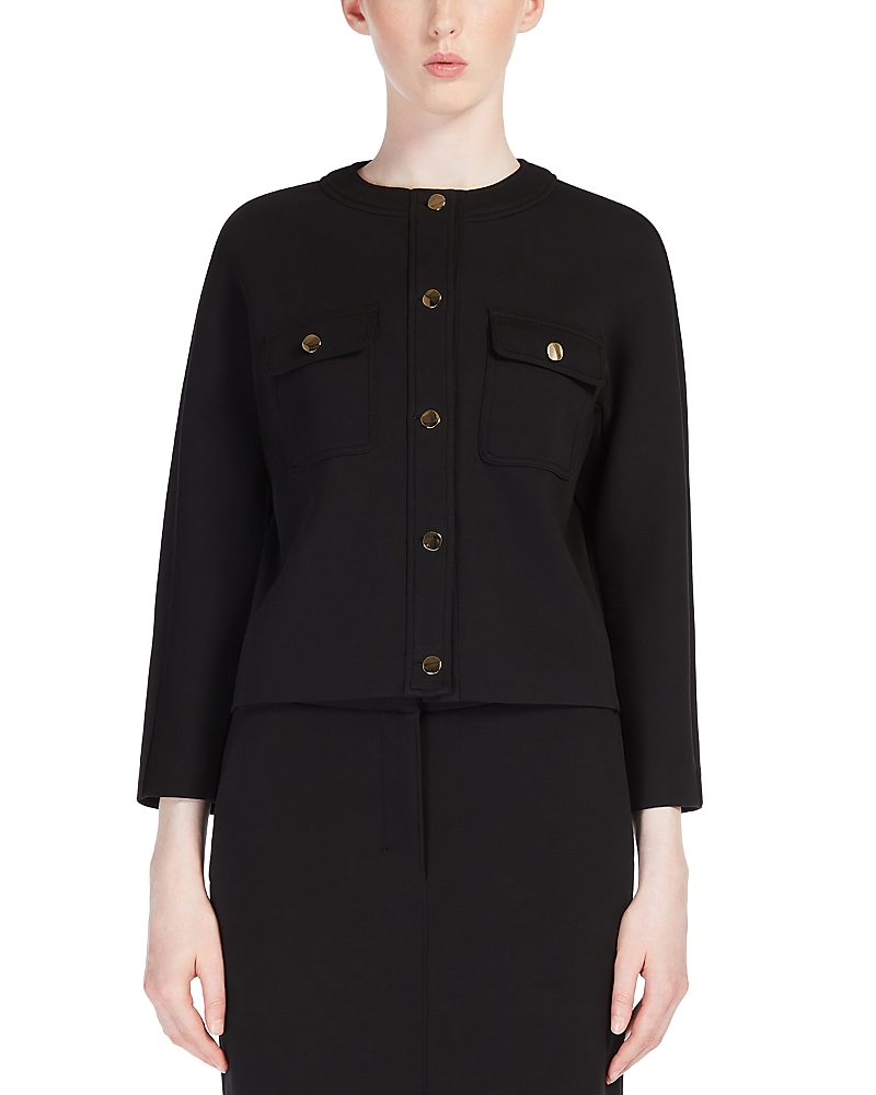 Max Mara Boxy-fit Scuba Jersey Jacket In Black