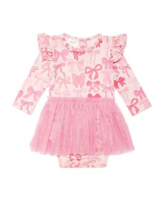  Coquette Bow Long Sleeve Tutu Bodysuit - Baby