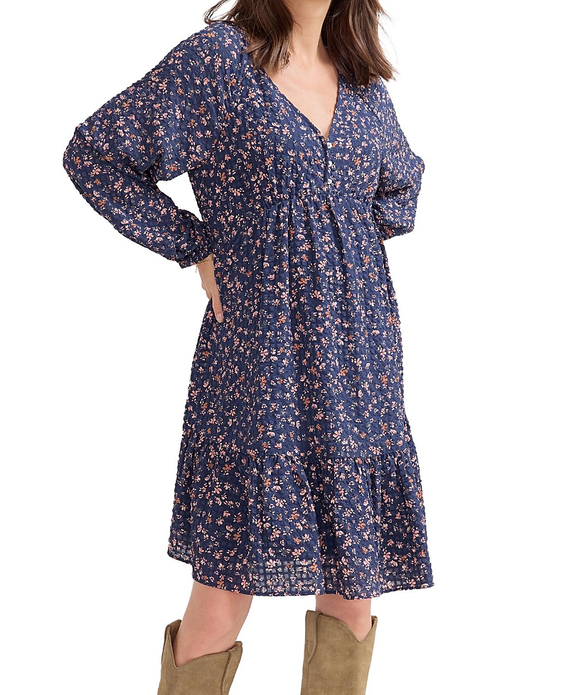 Hatch Collection The Maternity Kelsey Dress In Navy Poetry Floral