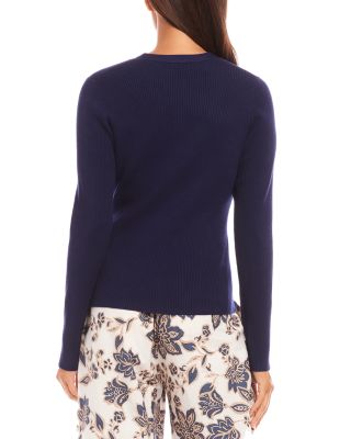 Ribbed V Neck Cardigan Sweater  