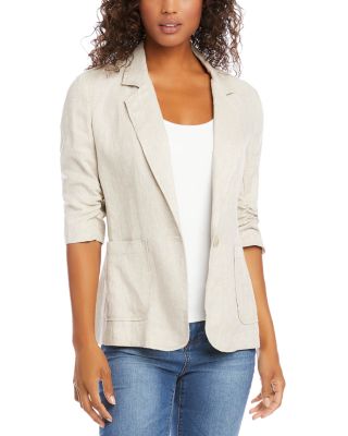 Karen Kane - Ruched Sleeve Linen Jacket