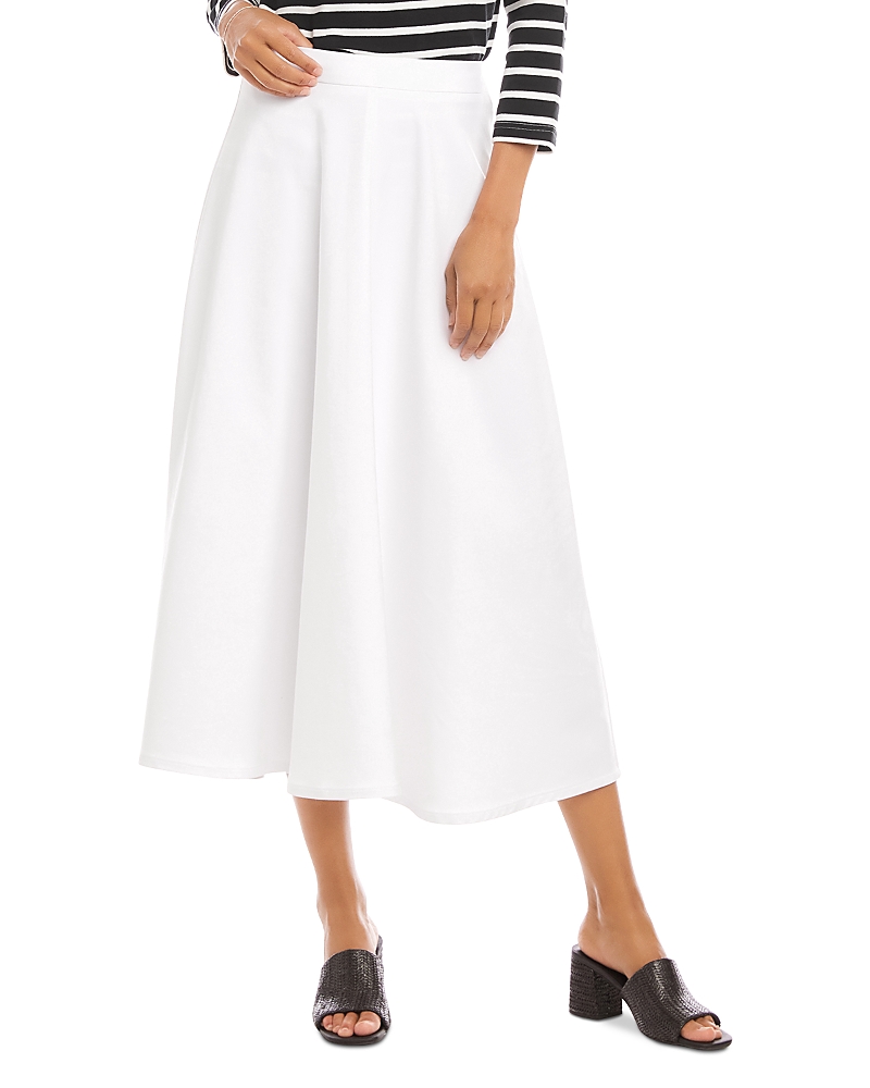 Karen Kane Cotton Blend Midi A-line Skirt In Off White