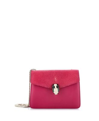 Pre-Owned Bvlgari - Small Serpenti Forever Square Shoulder Bag Leather and Stingray