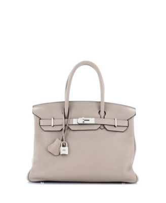 Pre-Owned HERMÈS - Pre-Owned Hermes Birkin 30 Handbag Grey Clemence with Palladium Hardware