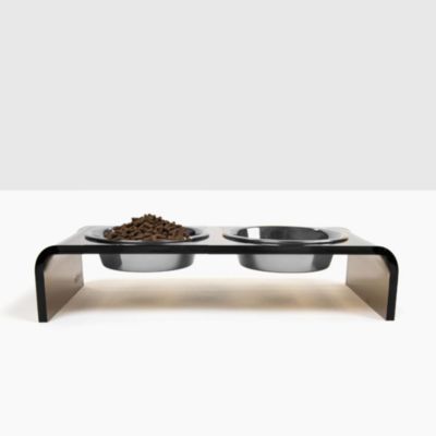 Small Bronze Pet Feeder, 1 Pint Bowls