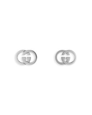 Gucci - Sterling Silver Interlocking Double G Stud Earrings