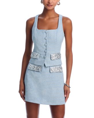 トップス pois tweed vest blue トップス pois Tweed vest トップス pois tweed vest blue blue luxe