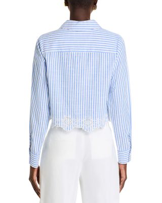 Eyelet Stripe Poplin Button Down Shirt - Exclusive