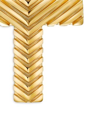 Men's Chevron Cross Pendant in 18K Yellow Gold, 36mm