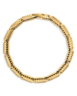 Men's Chevron Link Bracelet in 18K Yellow Gold, 7.6mm