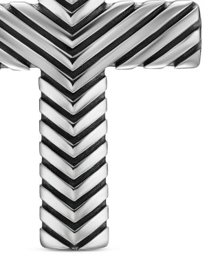 Men's Chevron Cross Pendant in Sterling Silver, 36mm