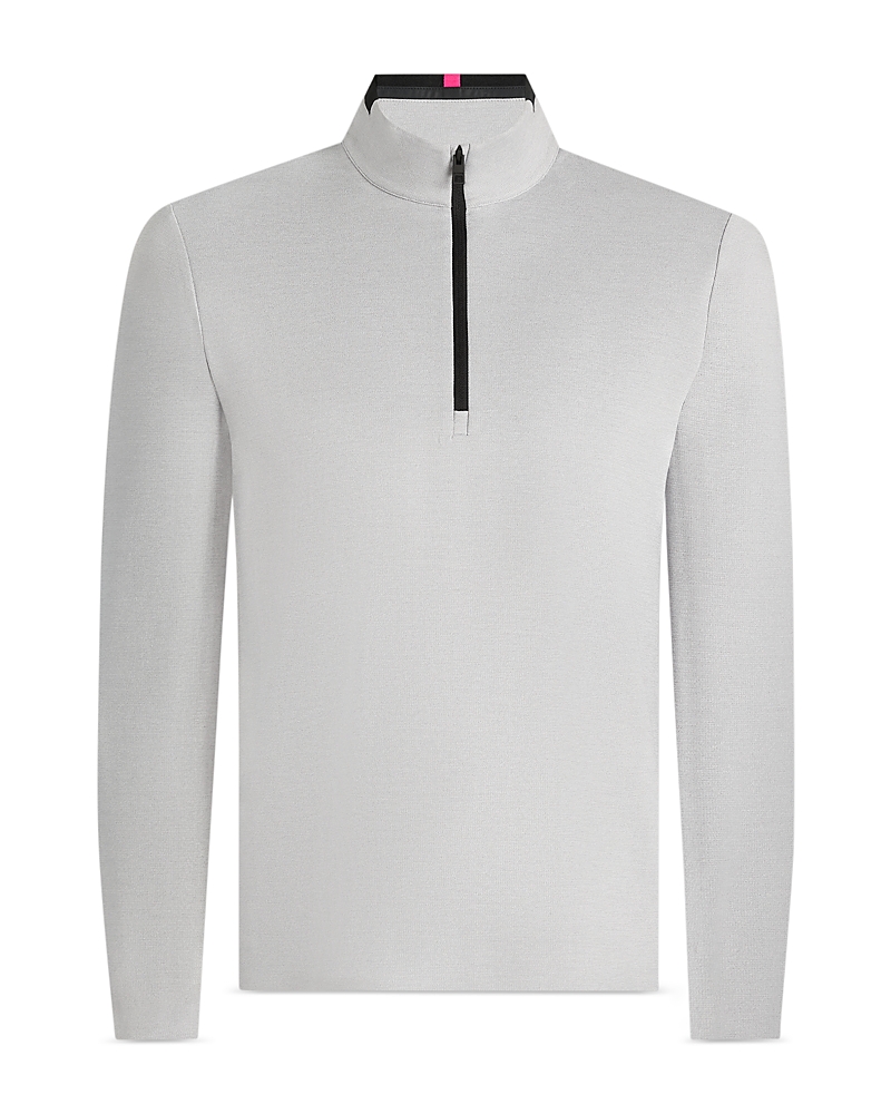 G/fore Brushed Back Tech Quarter Zip Pullover In Light Grey Melange