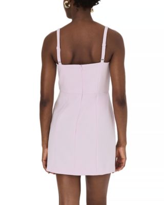 Whisper Bow Trim Slit Mini Dress