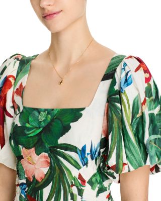 Midnight Macaw Linen Blend Fiesta Dress