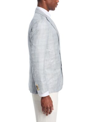  Kei Wool, Silk & Linen Plaid Unstructured Regular Fit Sport Coat