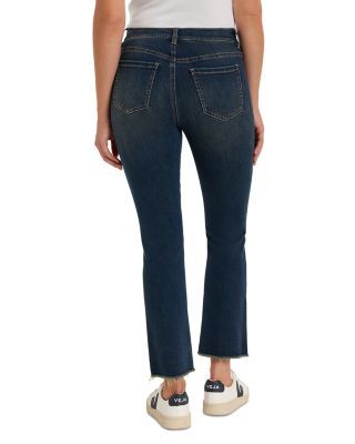 Raw Hem Demi Boot Jeans in Aegean