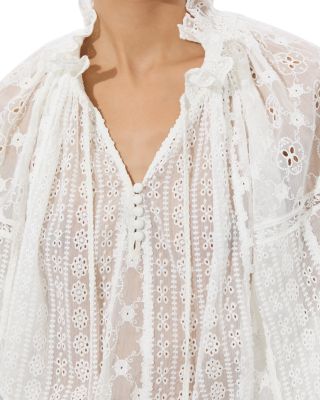 Noah Eyelet Peasant Top