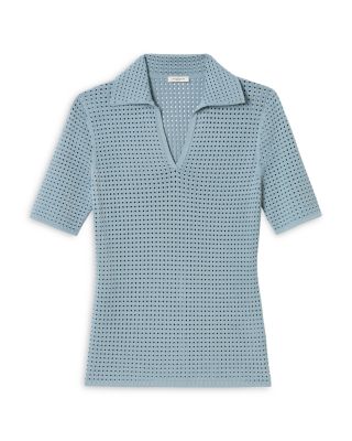 Pointelle Stitch Polo Shirt