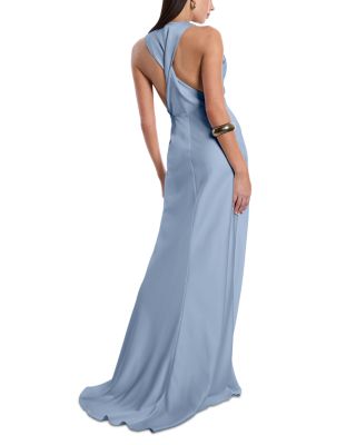 BCBG Cowl Neck Halter Gown