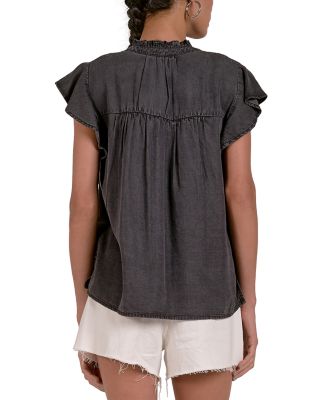 Chambray Ruched Shirt