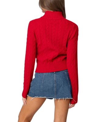 Ryn Zip Up Cable Knit Cardigan