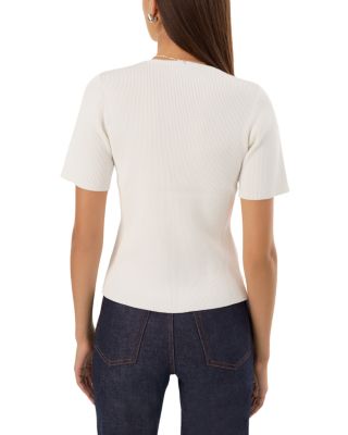 Aurelie Ribbed V Neck Top