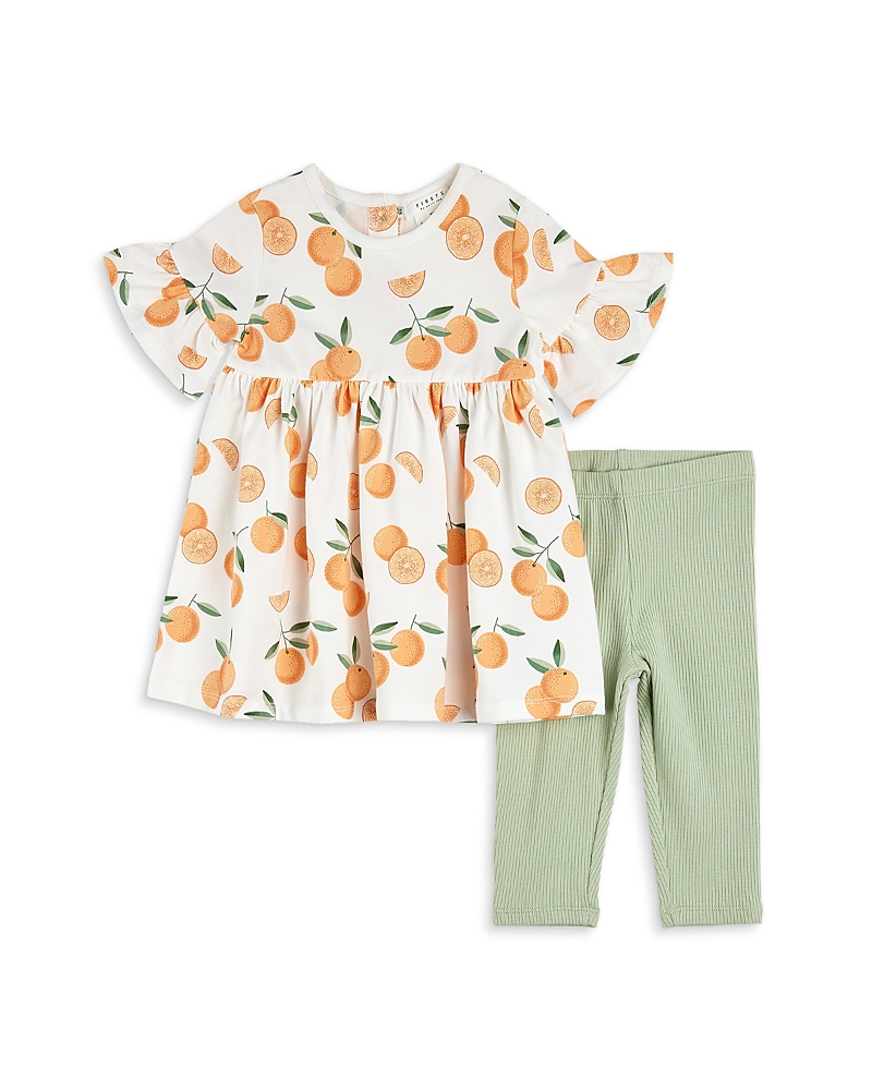 FIRSTS BY PETIT LEM FIRSTS BY PETIT LEM GIRLS' ORANGES PRINT TOP & LEGGINGS SET - BABY