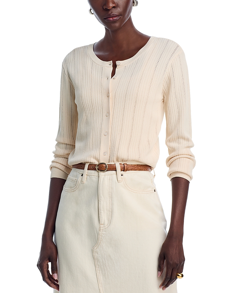 WAYF POINTELLE CARDIGAN SWEATER