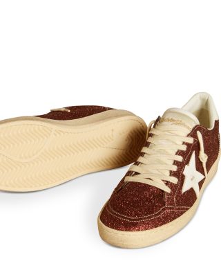 Unisex Ball Star Glitter Lace Up Sneakers