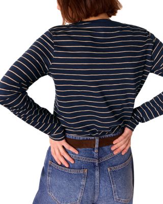 Striped Crewneck Pocket Top
