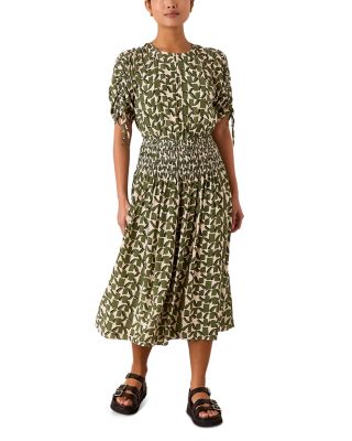 Petites Abstract Squares Midi Dress