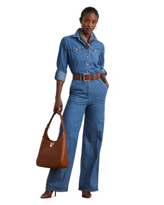 Ralph Lauren - Petites Denim Wide Leg Jumpsuit