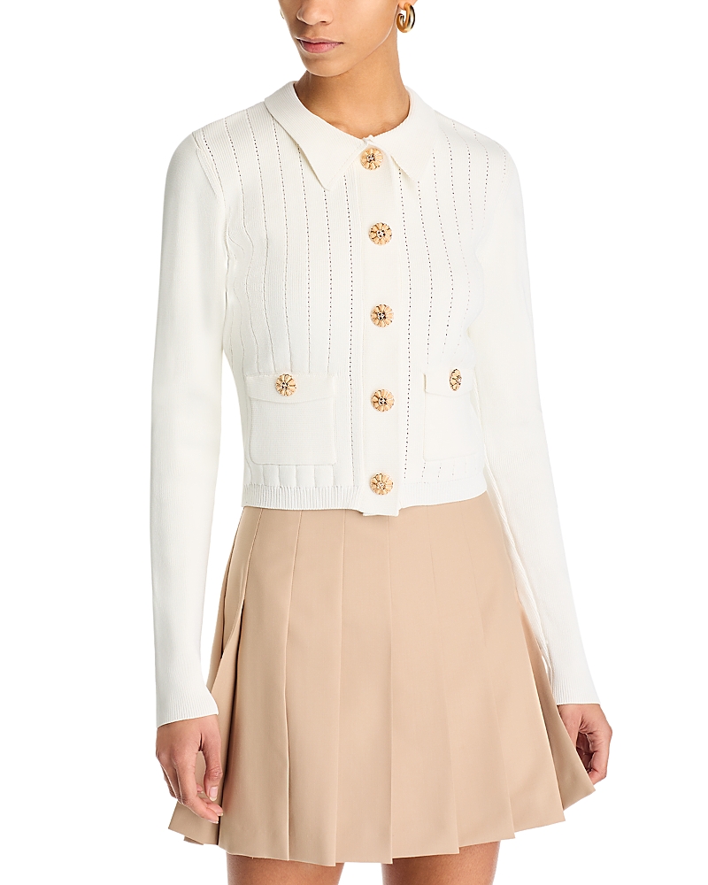 Cara Cara Patty Collared Cardigan Sweater In White