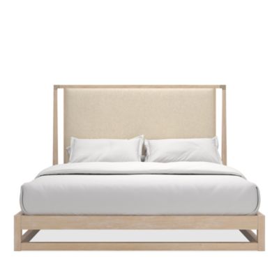 Classic Pinstripe Upholstered Light Bed