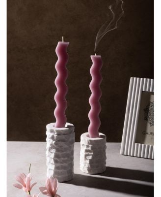  Flores Marble Taper Candle Holder, Set of 2