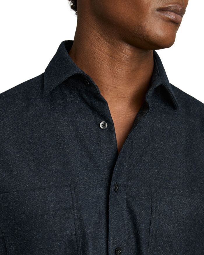 Crawford Long Sleeve Button Up Twin Pocket Overshirt