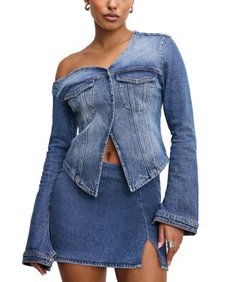 Good American - Asymmetric Denim Shirt