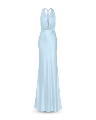Satin Cowl Neck Gown