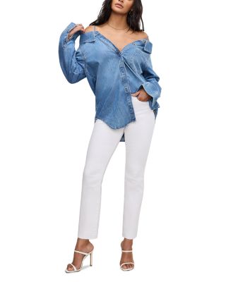 Denim Off-the-Shoulder Shirt
