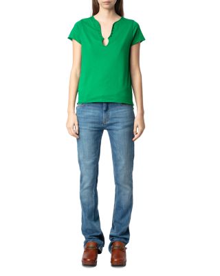 Diamanté Henley Tee