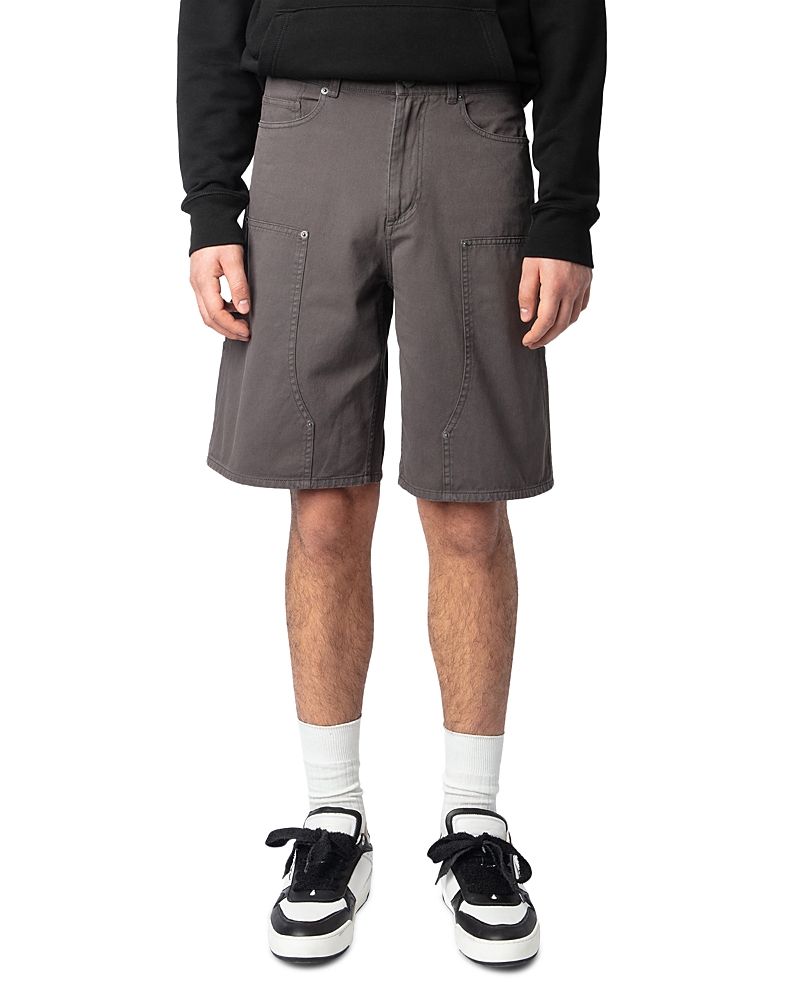 Zadig & Voltaire Perys Wide Leg Bermuda Shorts In Tar